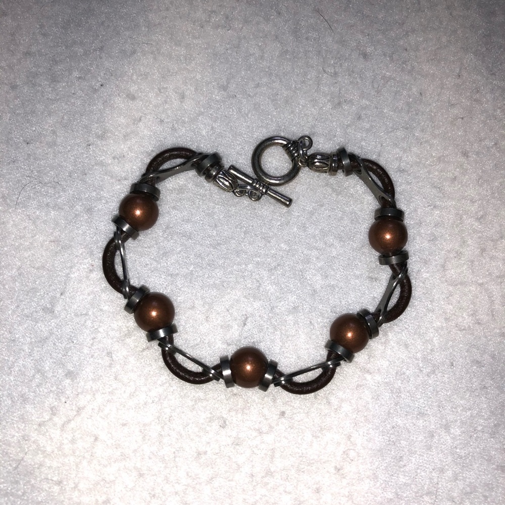 Champagne & Copper bracelet